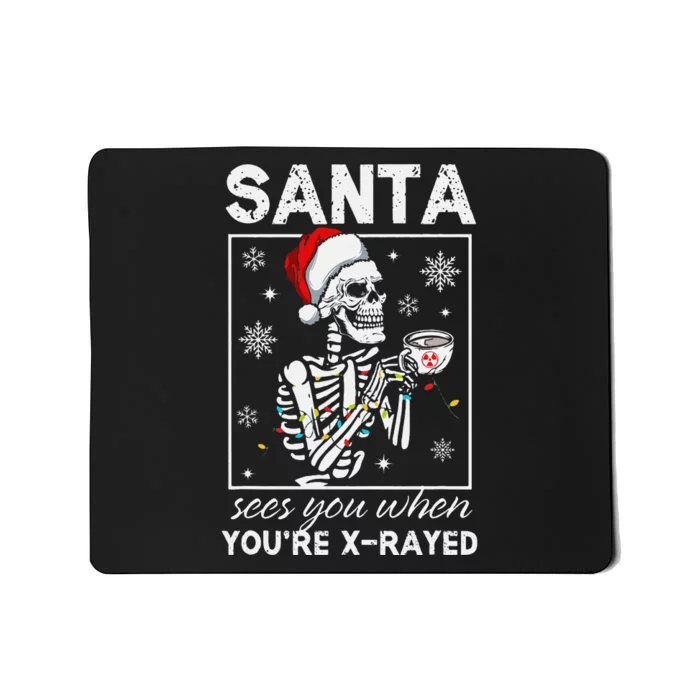 Radiology Christmas Skeleton Santa Rad Tech Xray Tech Mousepad