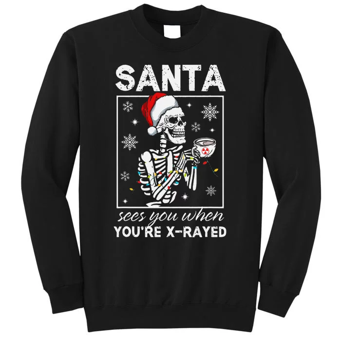 Radiology Christmas Skeleton Santa Rad Tech Xray Tech Tall Sweatshirt