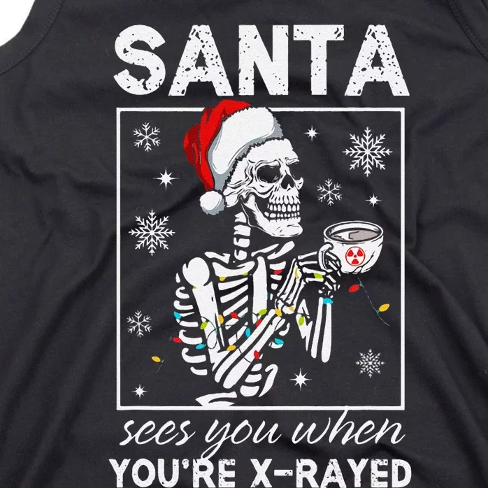 Radiology Christmas Skeleton Santa Rad Tech Xray Tech Tank Top