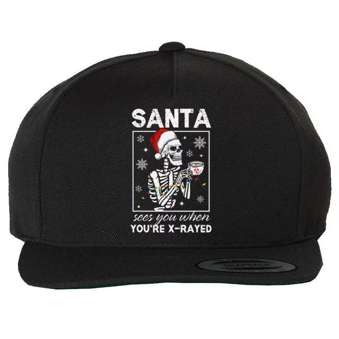 Radiology Christmas Skeleton Santa Rad Tech Xray Tech Wool Snapback Cap