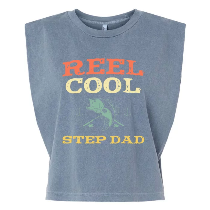 Reel Cool Stepgiftdad Fishing Fisher Funny Vintage Stepdad Gift Garment-Dyed Women's Muscle Tee