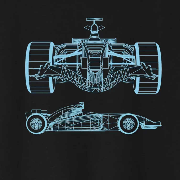 Racing Car Schematic Engineer Formula Team Fan Women's Crop Top Tee