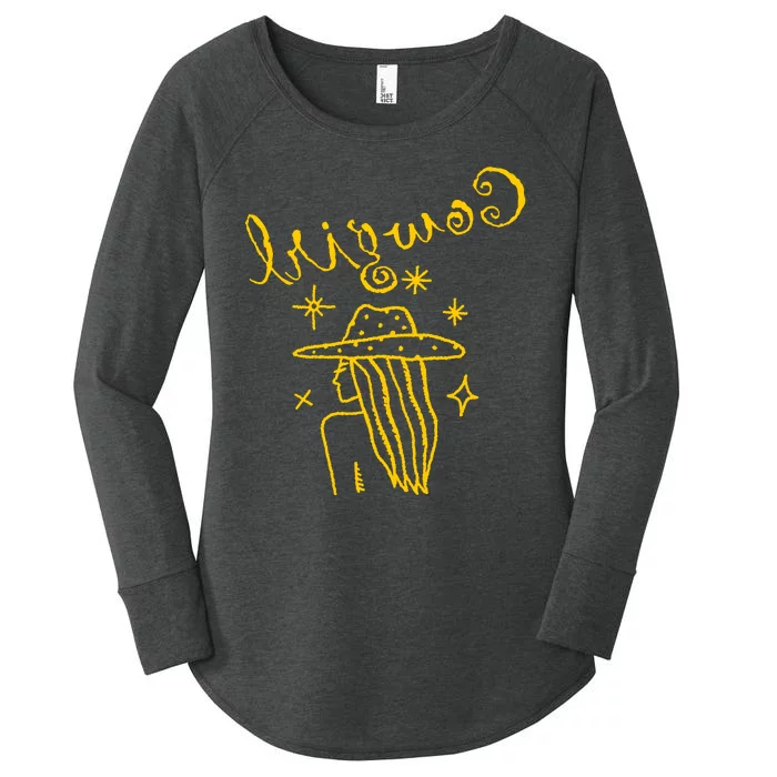 Reverse Cowgirl Script Stars Logo Women's Perfect Tri Tunic Long Sleeve Shirt