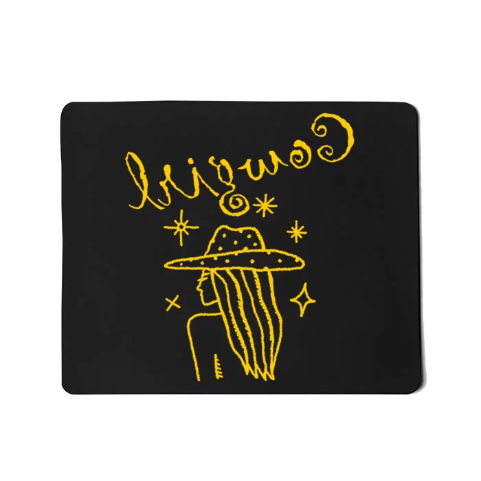 Reverse Cowgirl Script Stars Logo Mousepad