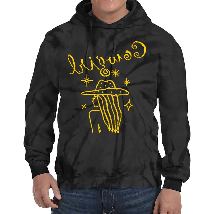 Reverse Cowgirl Script Stars Logo Tie Dye Hoodie