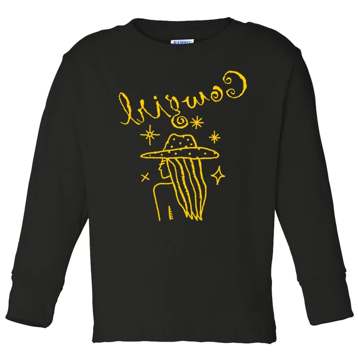 Reverse Cowgirl Script Stars Logo Toddler Long Sleeve Shirt