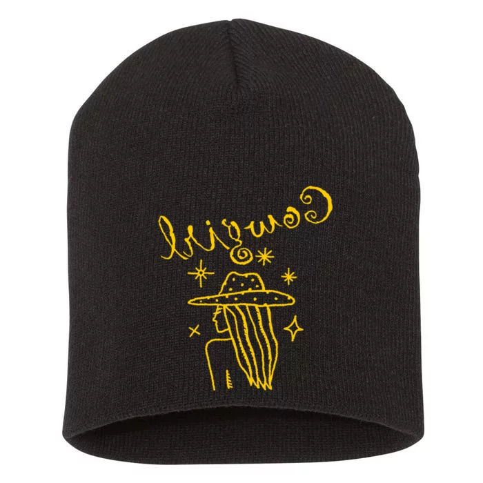 Reverse Cowgirl Script Stars Logo Short Acrylic Beanie