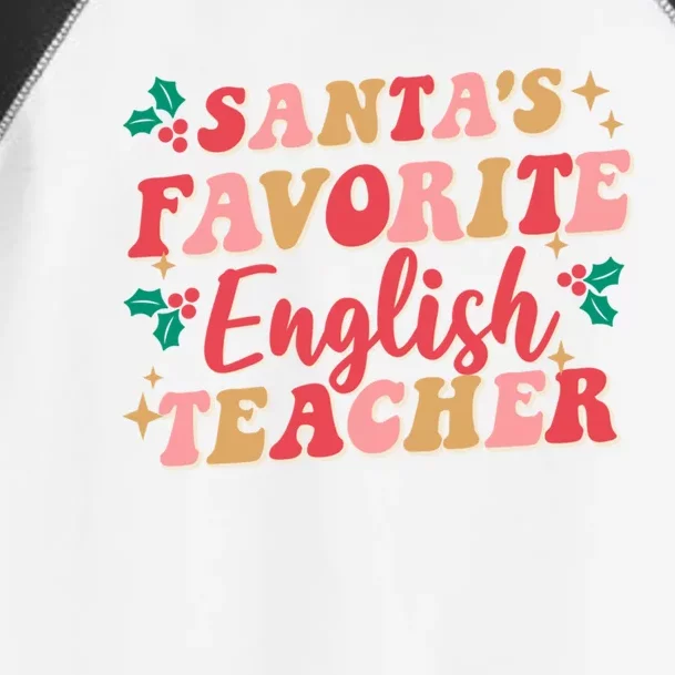 Retro Christmas School Santas Favorite English Teacher Gift Toddler Fine Jersey T-Shirt