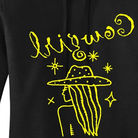 Reverse Cowgirl Script Stars Women's Pullover Hoodie