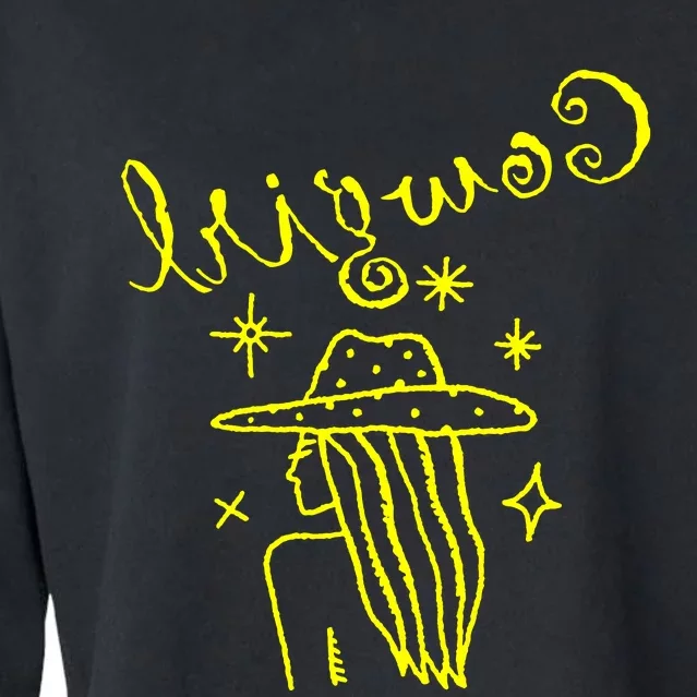 Reverse Cowgirl Script Stars Cropped Pullover Crew