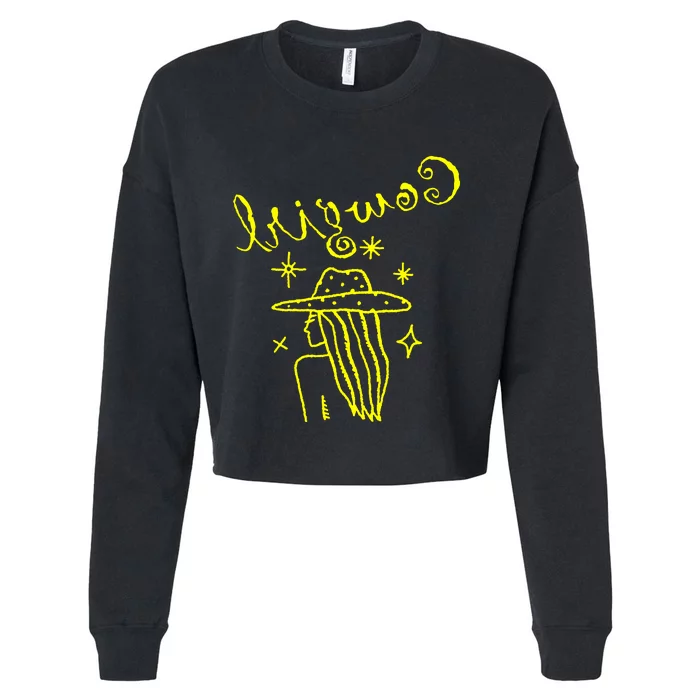 Reverse Cowgirl Script Stars Cropped Pullover Crew