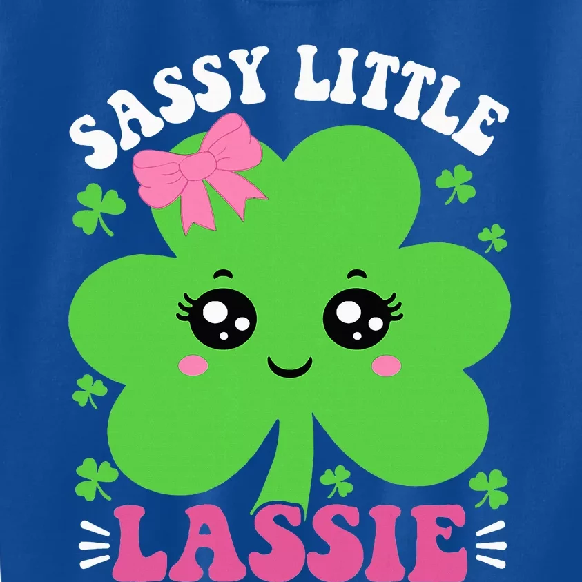 Retro Cute St Patricks Day Sassy Little Lassie Kids Sweatshirt