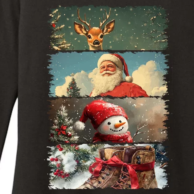 Retro Christmas Story Line Womens CVC Long Sleeve Shirt