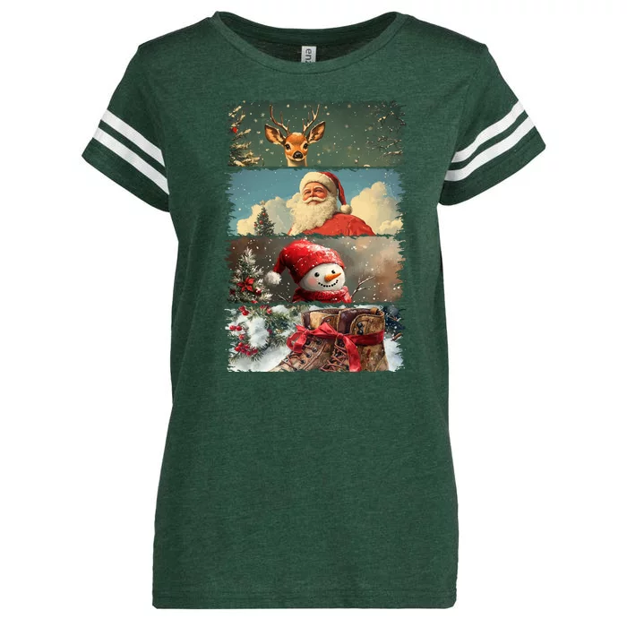 Retro Christmas Story Line Enza Ladies Jersey Football T-Shirt