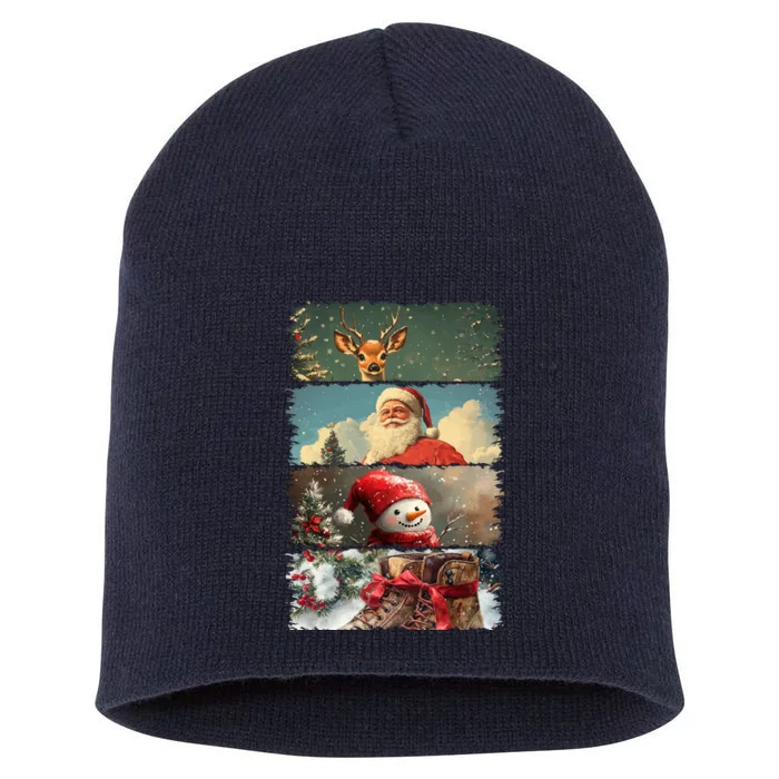 Retro Christmas Story Line Short Acrylic Beanie