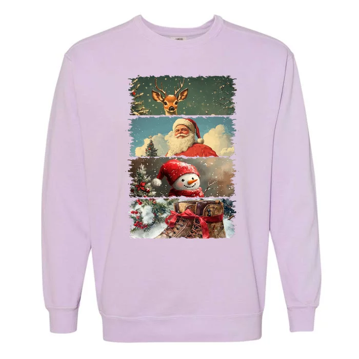 Retro Christmas Story Line Garment-Dyed Sweatshirt