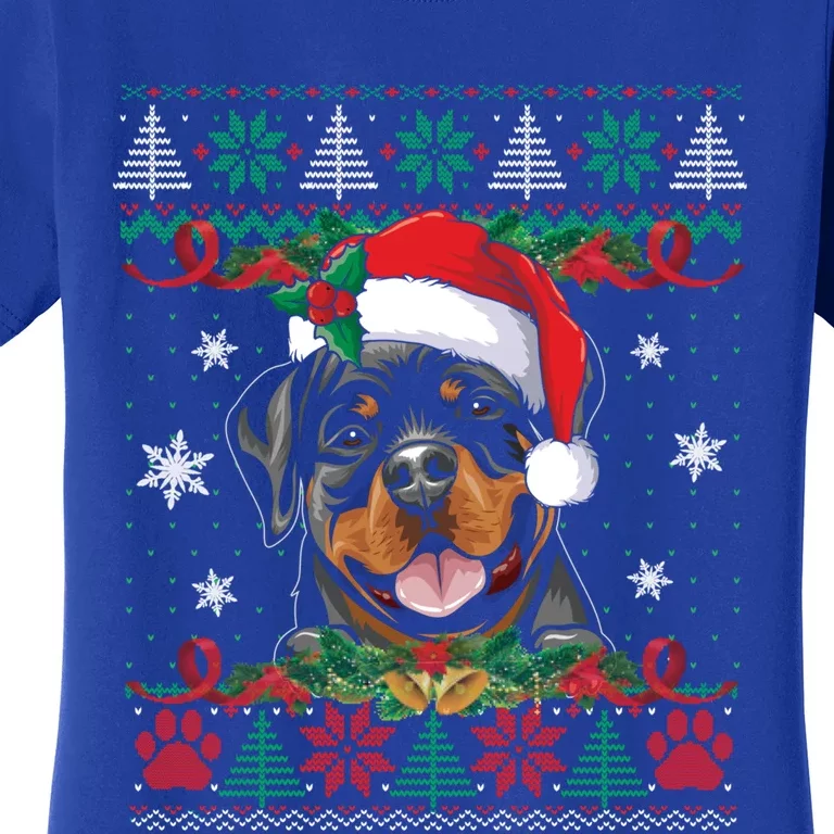 Rottweiler Christmas Santa Ugly Sweater Dog Lover Xmas Pjs Great Gift Women's T-Shirt