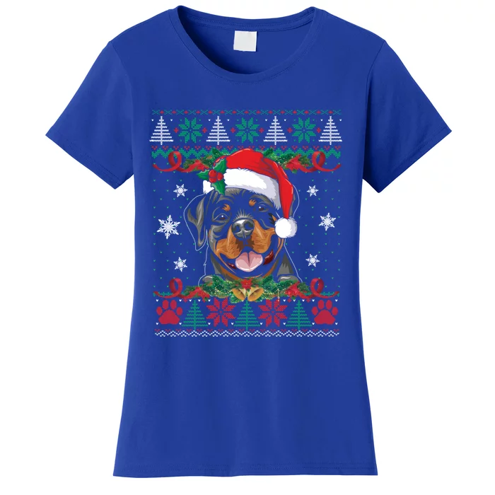 Rottweiler Christmas Santa Ugly Sweater Dog Lover Xmas Pjs Great Gift Women's T-Shirt