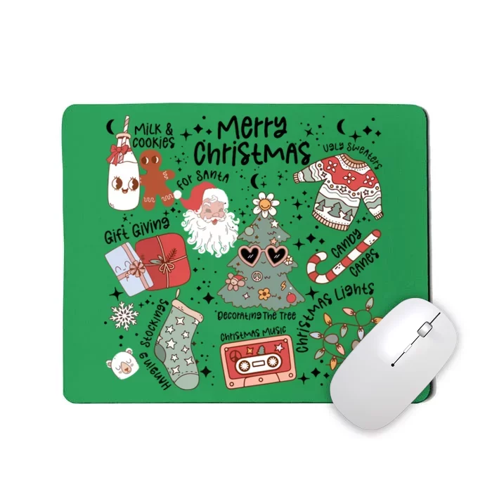 Retro Christmas Santa Claus Cookie Ugly Cute Christmas Sweaters Gift Mousepad