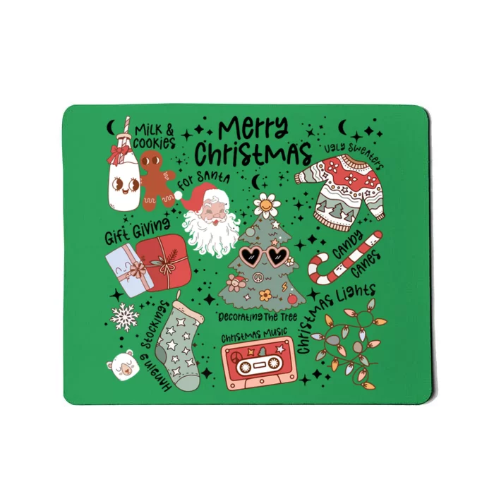 Retro Christmas Santa Claus Cookie Ugly Cute Christmas Sweaters Gift Mousepad