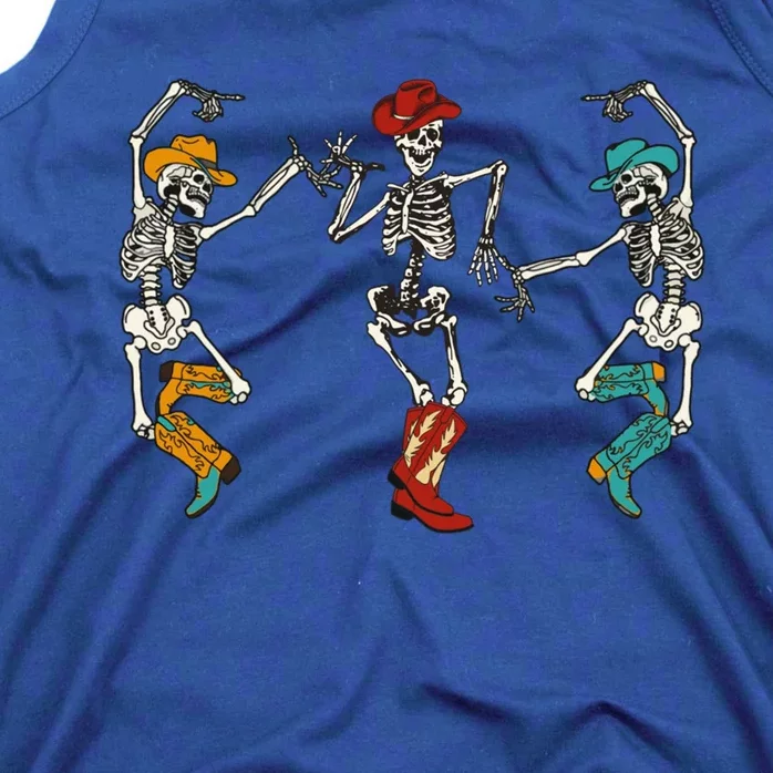 Retro Cow Skeleton Cow Dancing Boots Halloween Gift Tank Top