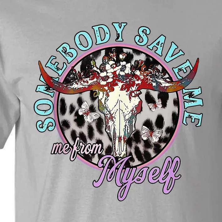 Retro Cowgirl Somebody Save Me Country Music Tall T-Shirt