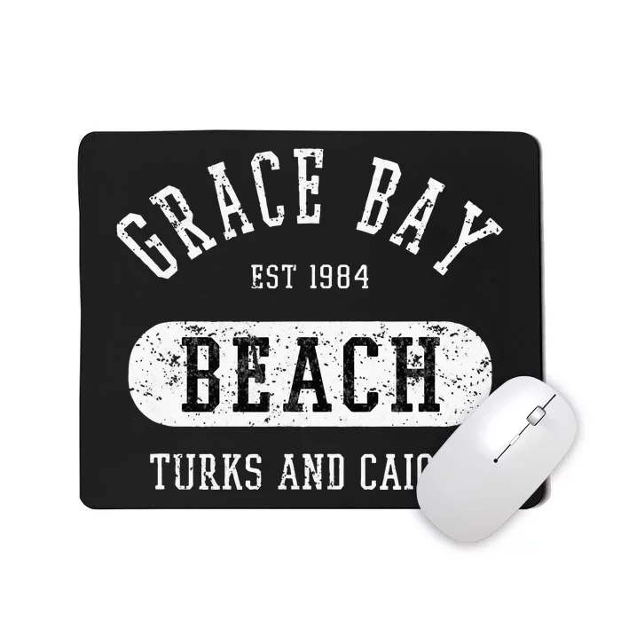 Retro College Style Grace Bay Turks & Caicos Distressed Mousepad