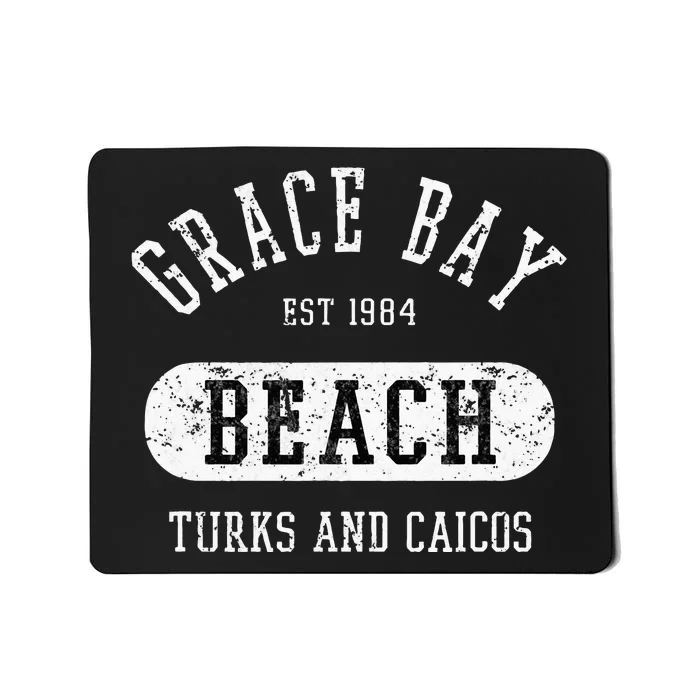 Retro College Style Grace Bay Turks & Caicos Distressed Mousepad