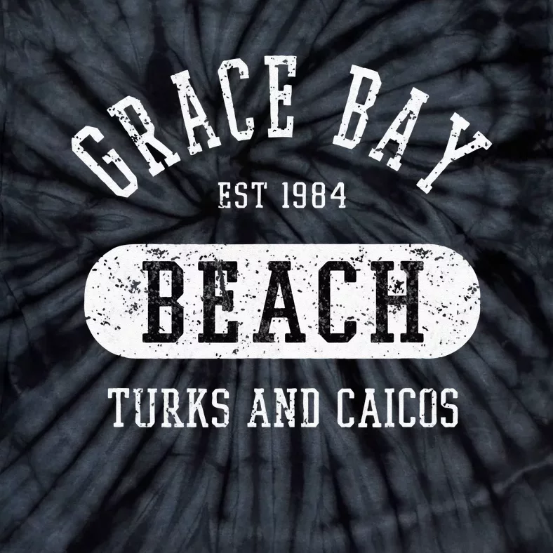 Retro College Style Grace Bay Turks & Caicos Distressed Tie-Dye T-Shirt