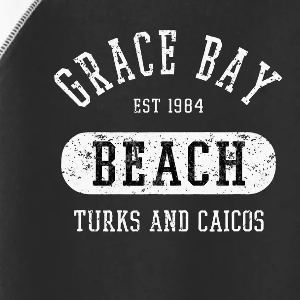 Retro College Style Grace Bay Turks & Caicos Distressed Toddler Fine Jersey T-Shirt