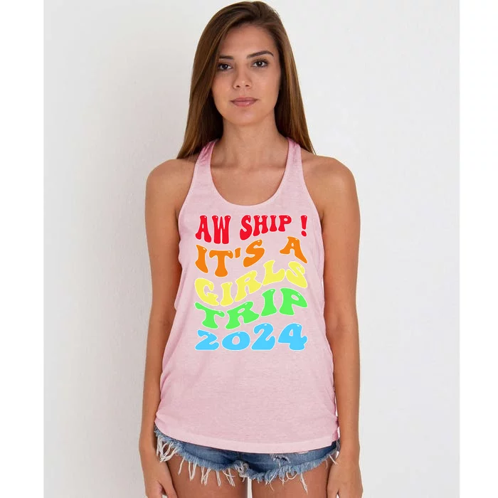 Retro Cruise Ship Vacation Gifts Women's Knotted Racerback Tank