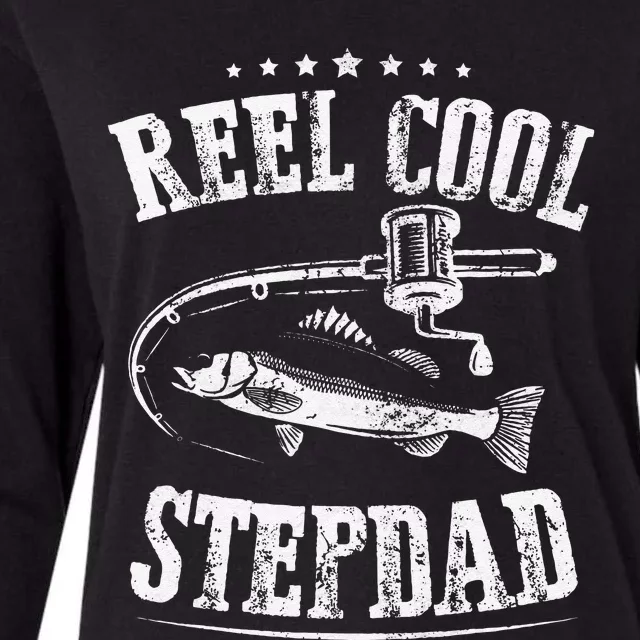 Reel Cool Stepdad Fishing Gift For Father Day Womens Cotton Relaxed Long Sleeve T-Shirt