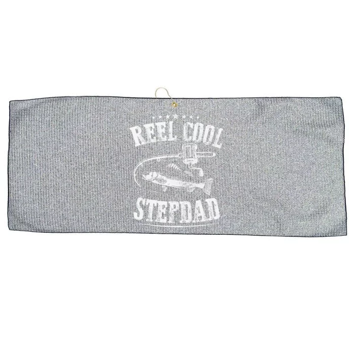 Reel Cool Stepdad Fishing Gift For Father Day Large Microfiber Waffle Golf Towel