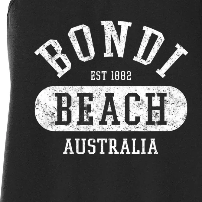 Retro College Style Bondi Beach Australia Women's Racerback Tank