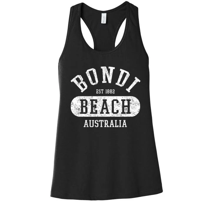 Retro College Style Bondi Beach Australia Women's Racerback Tank