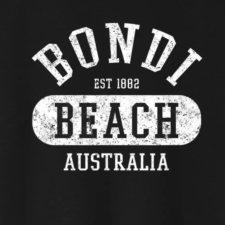 Retro College Style Bondi Beach Australia Women's Crop Top Tee