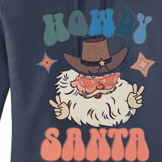 Retro Christmas Santa Holiday Howdy Santa Xmas Gift Women's Pullover Hoodie