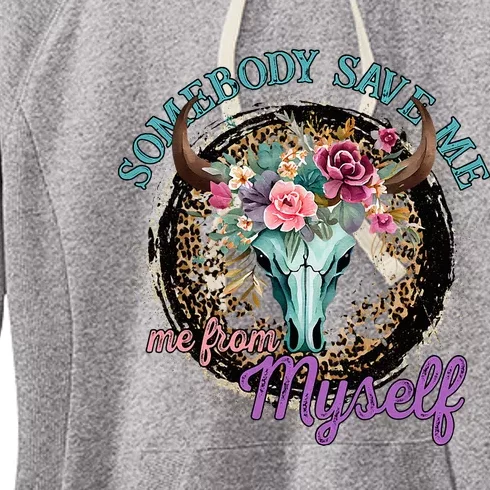 Retro Cowgirl Somebody Save Me Country Music Women's Fleece Hoodie