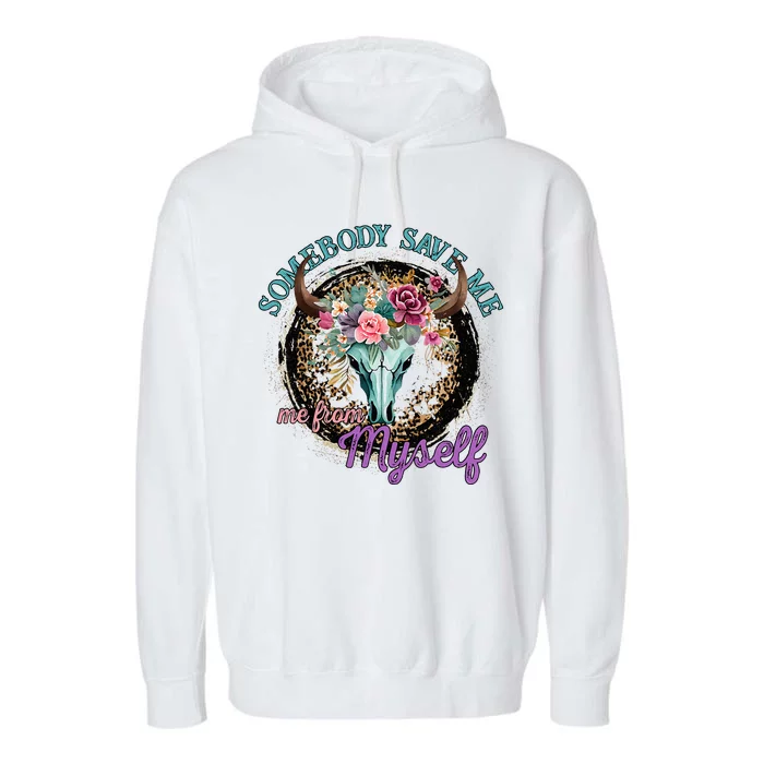 Retro Cowgirl Somebody Save Me Country Music Garment-Dyed Fleece Hoodie