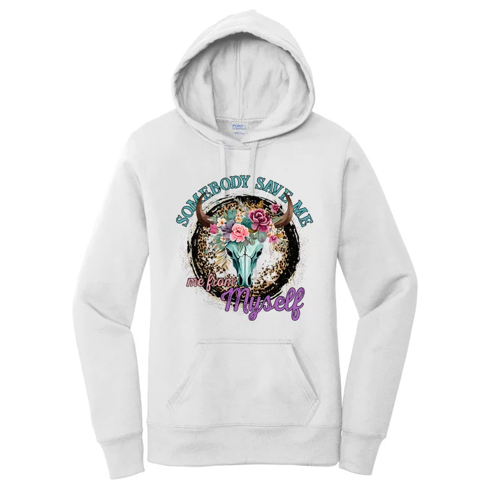 Retro Cowgirl Somebody Save Me Country Music Women's Pullover Hoodie