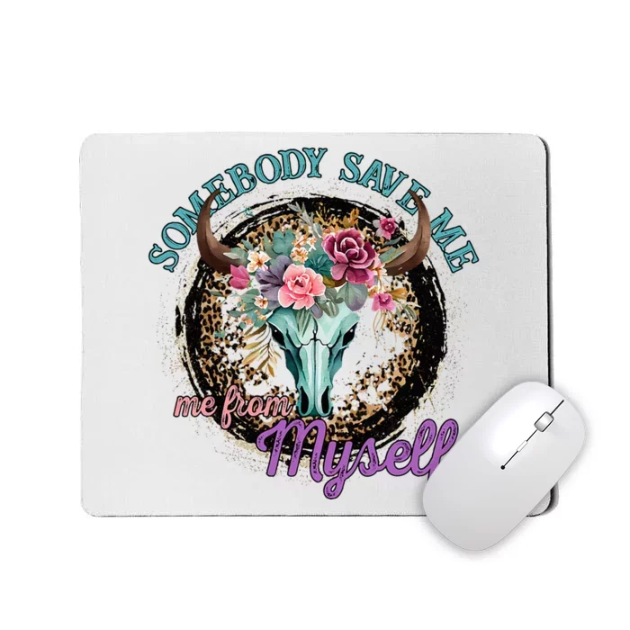 Retro Cowgirl Somebody Save Me Country Music Mousepad