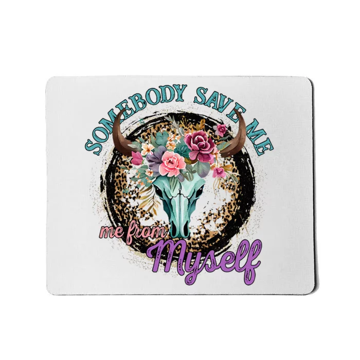 Retro Cowgirl Somebody Save Me Country Music Mousepad