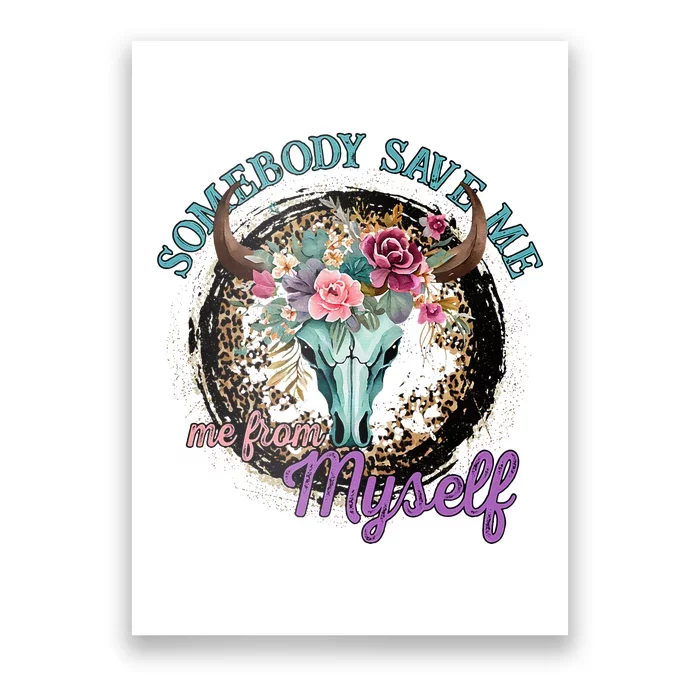 Retro Cowgirl Somebody Save Me Country Music Poster