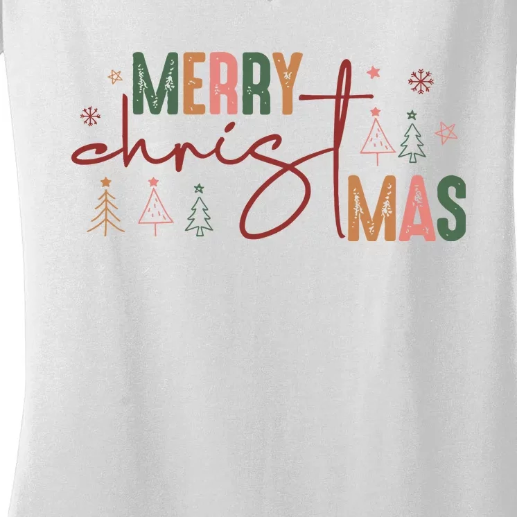 Retro Christmas Santa Claus Women's V-Neck T-Shirt