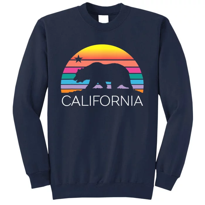 Retro California Surf Vintage Beach Cali 80s Venice Palm Sun Tall Sweatshirt