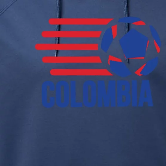 Retro Colombia Soccer 2018 Performance Fleece Hoodie