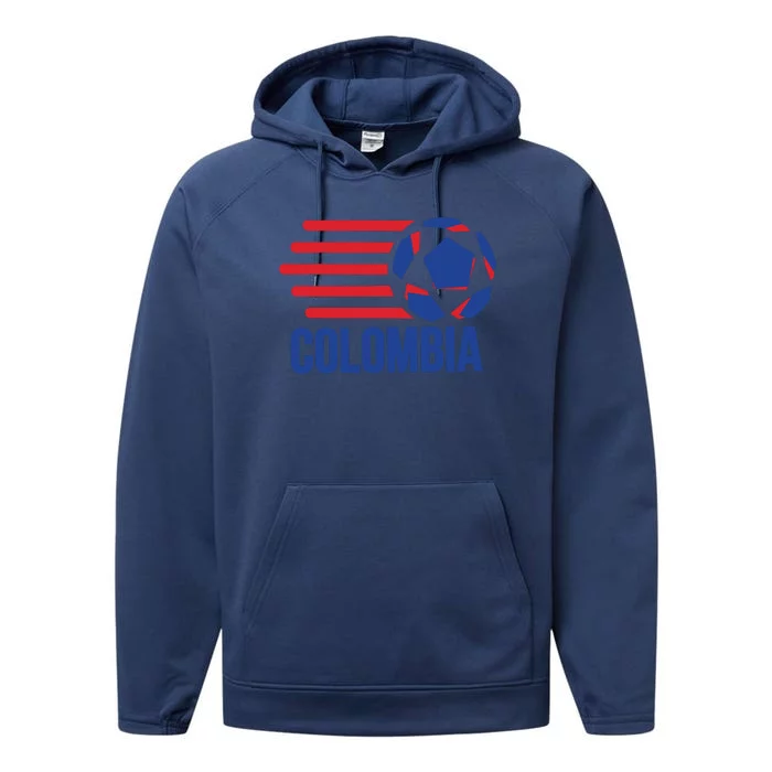 Retro Colombia Soccer 2018 Performance Fleece Hoodie