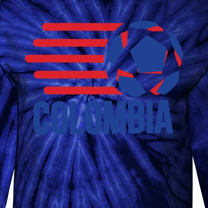 Retro Colombia Soccer 2018 Tie-Dye Long Sleeve Shirt