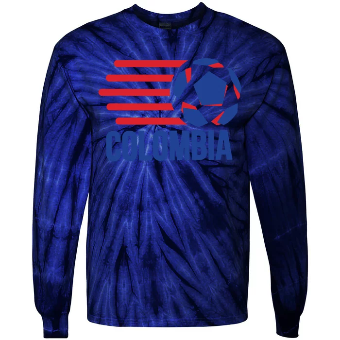 Retro Colombia Soccer 2018 Tie-Dye Long Sleeve Shirt