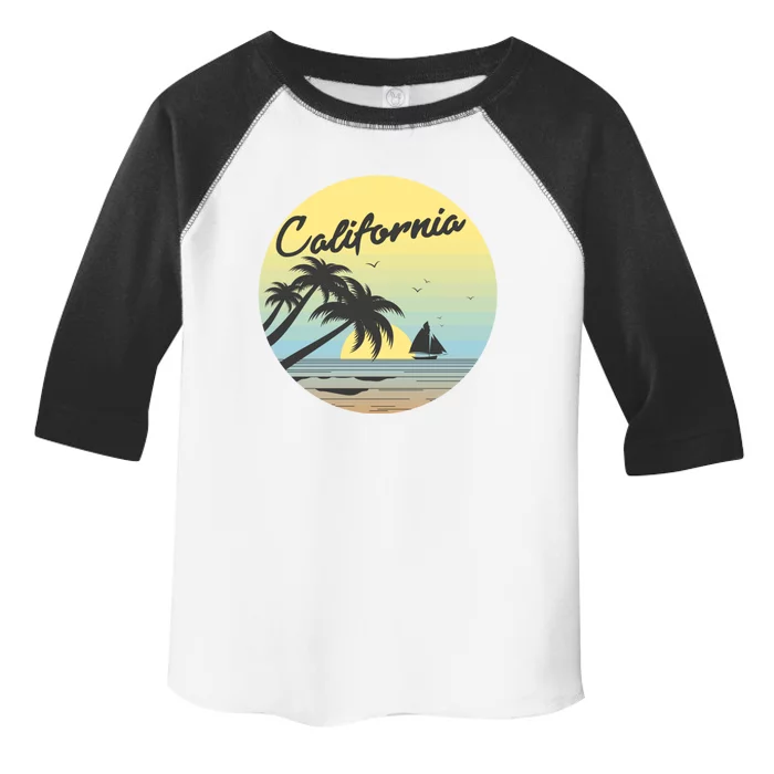 Retro California Surf Vintage Beach Cali 70s Venice Palm Sun Cute Gift Toddler Fine Jersey T-Shirt